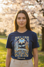 Queen of Flowers Tarot unisex T-shirt with floral tarot graphic, soft cotton fit, available in multiple colors