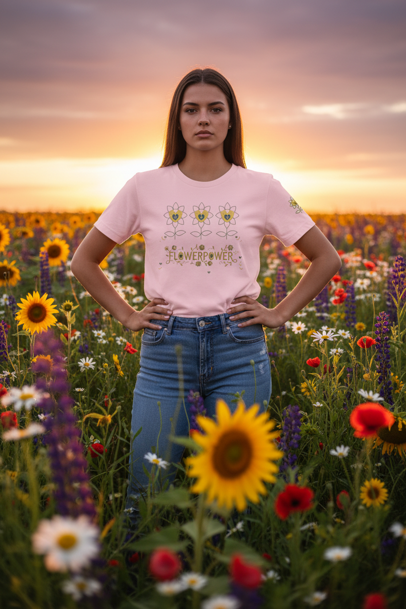 FlowerPower t-shirt - Alivwood