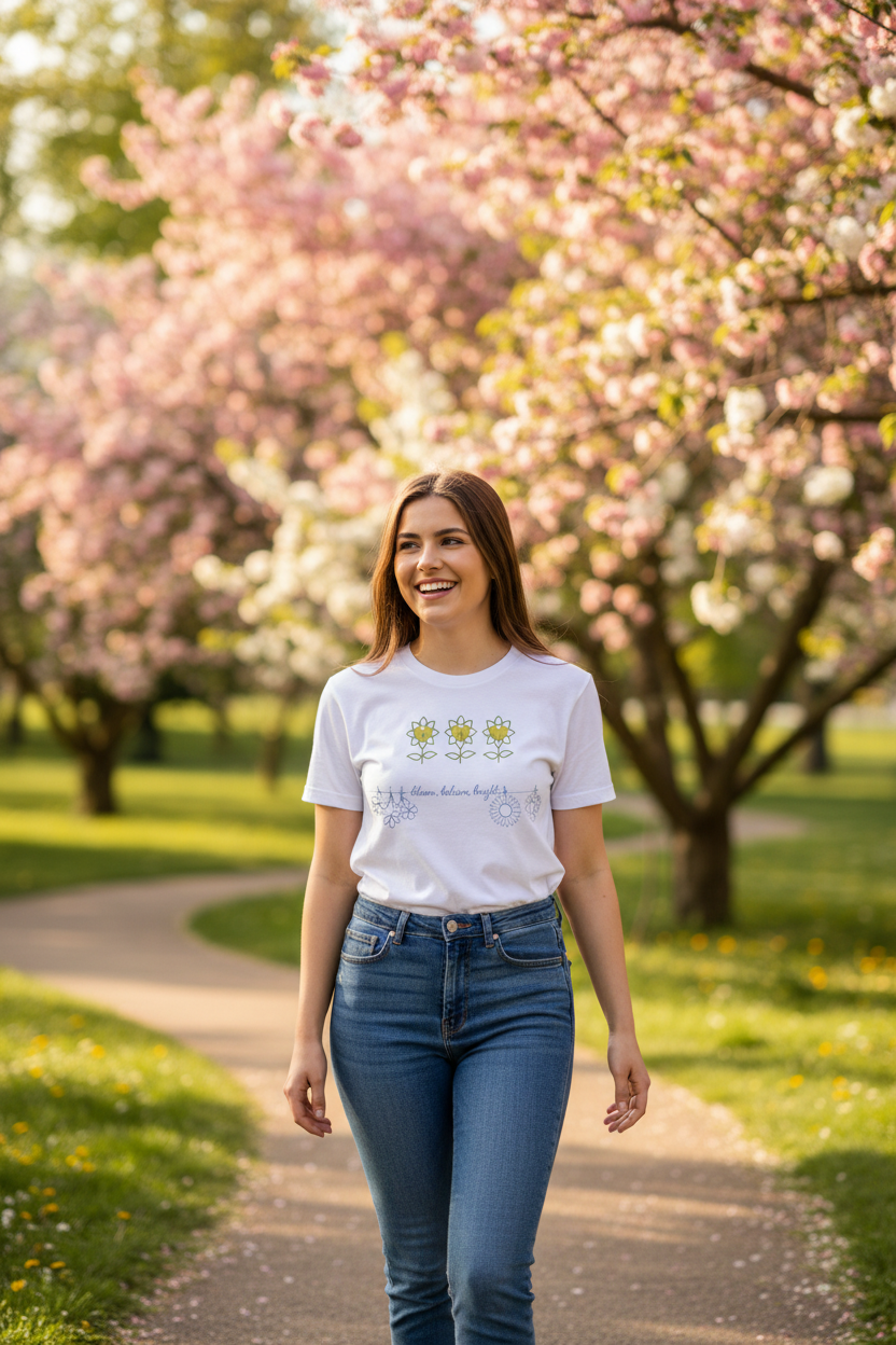 BloomBelieveBright Unisex t-shirt - Alivwood