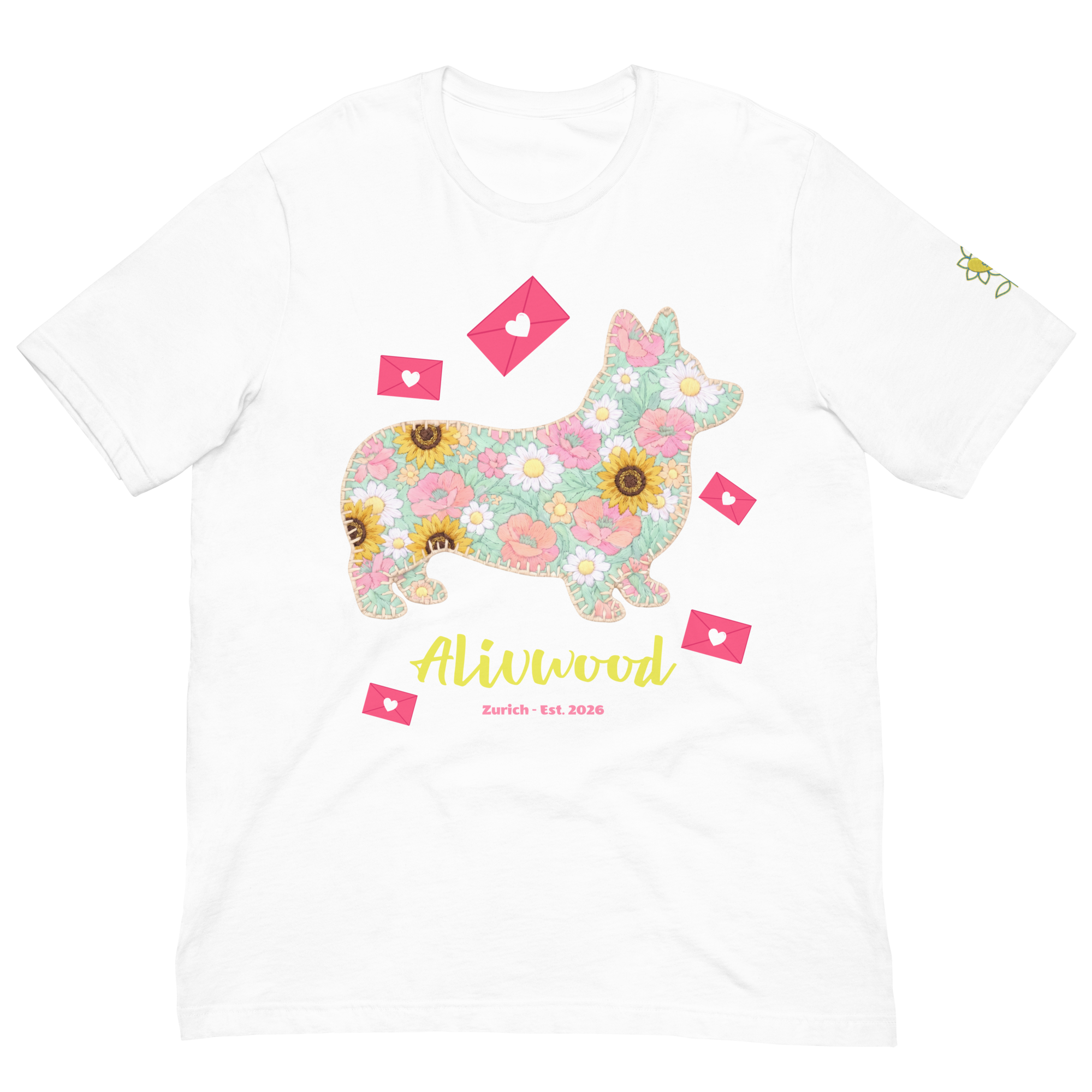 Flower Dog Unisex t-shirt - Alivwood