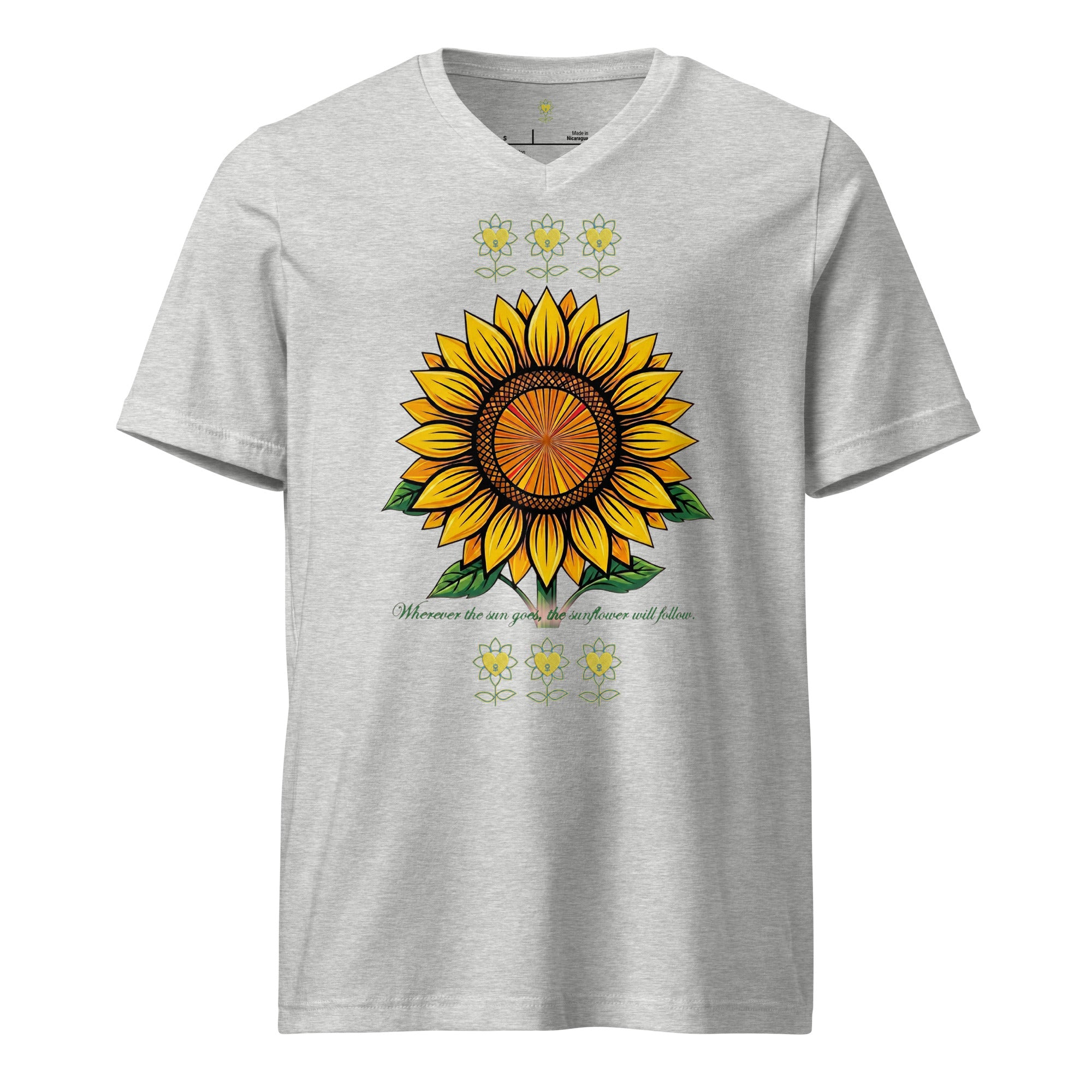 Sunflower Unisex Short Sleeve V-Neck T-Shirt - Alivwood