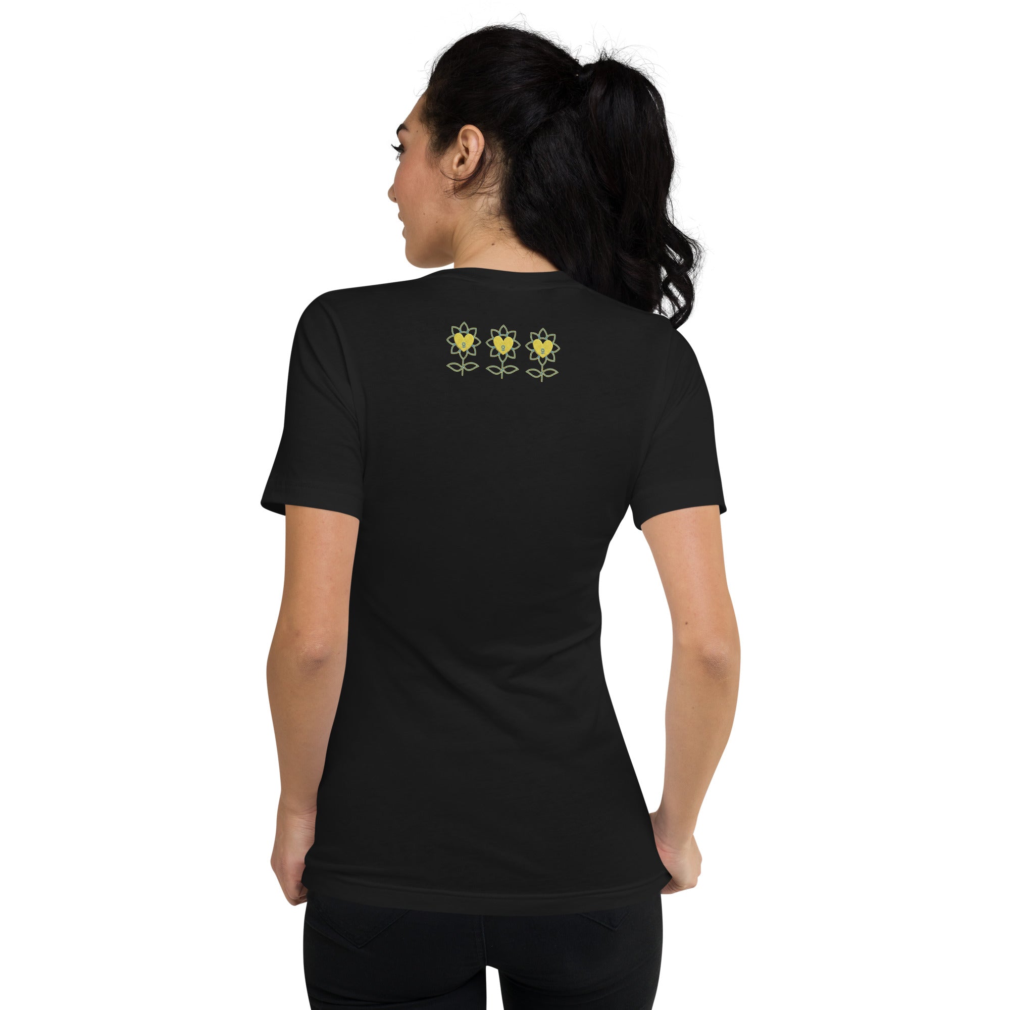 FlowerMood Unisex Short Sleeve V-Neck T-Shirt - Alivwood