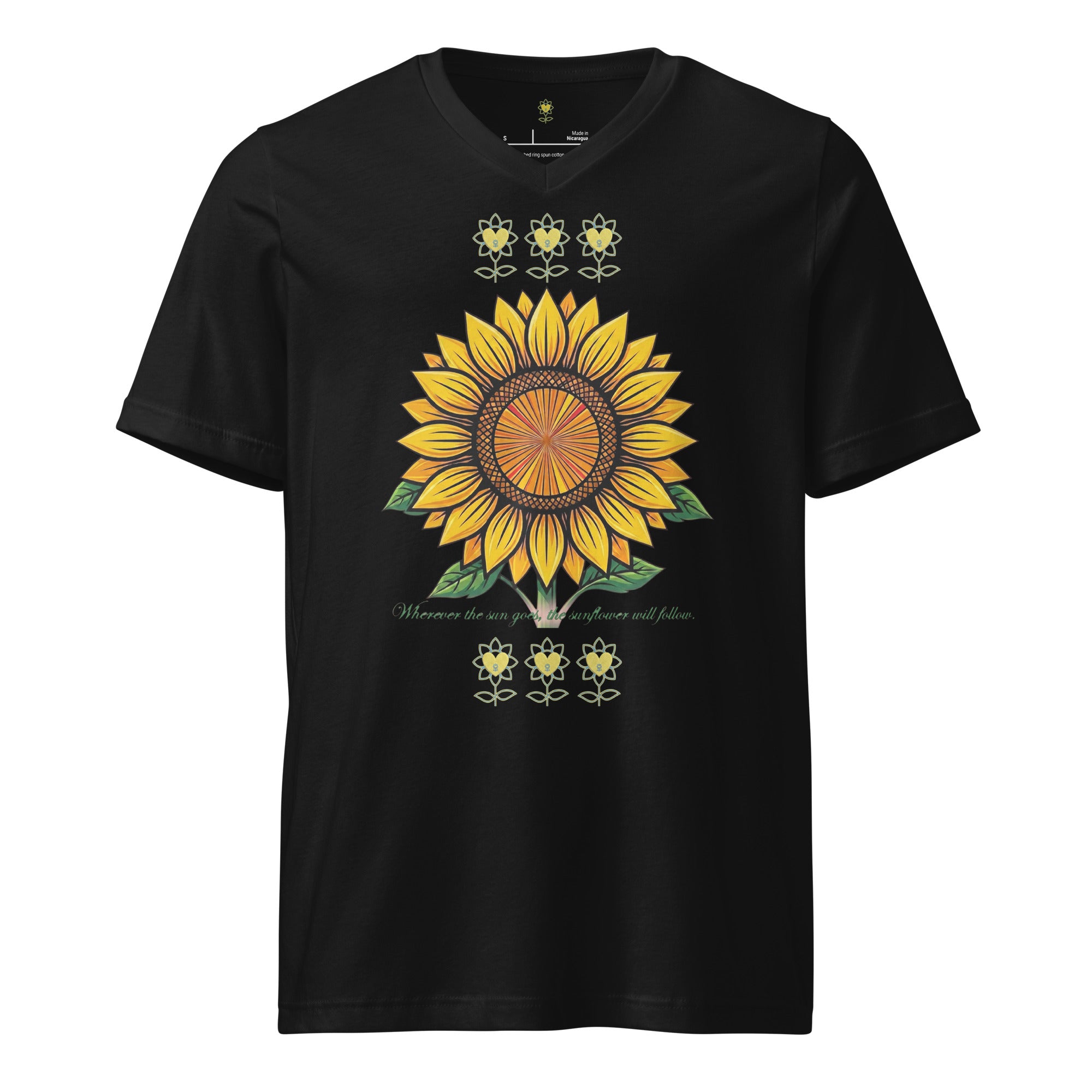 Sunflower Unisex Short Sleeve V-Neck T-Shirt - Alivwood