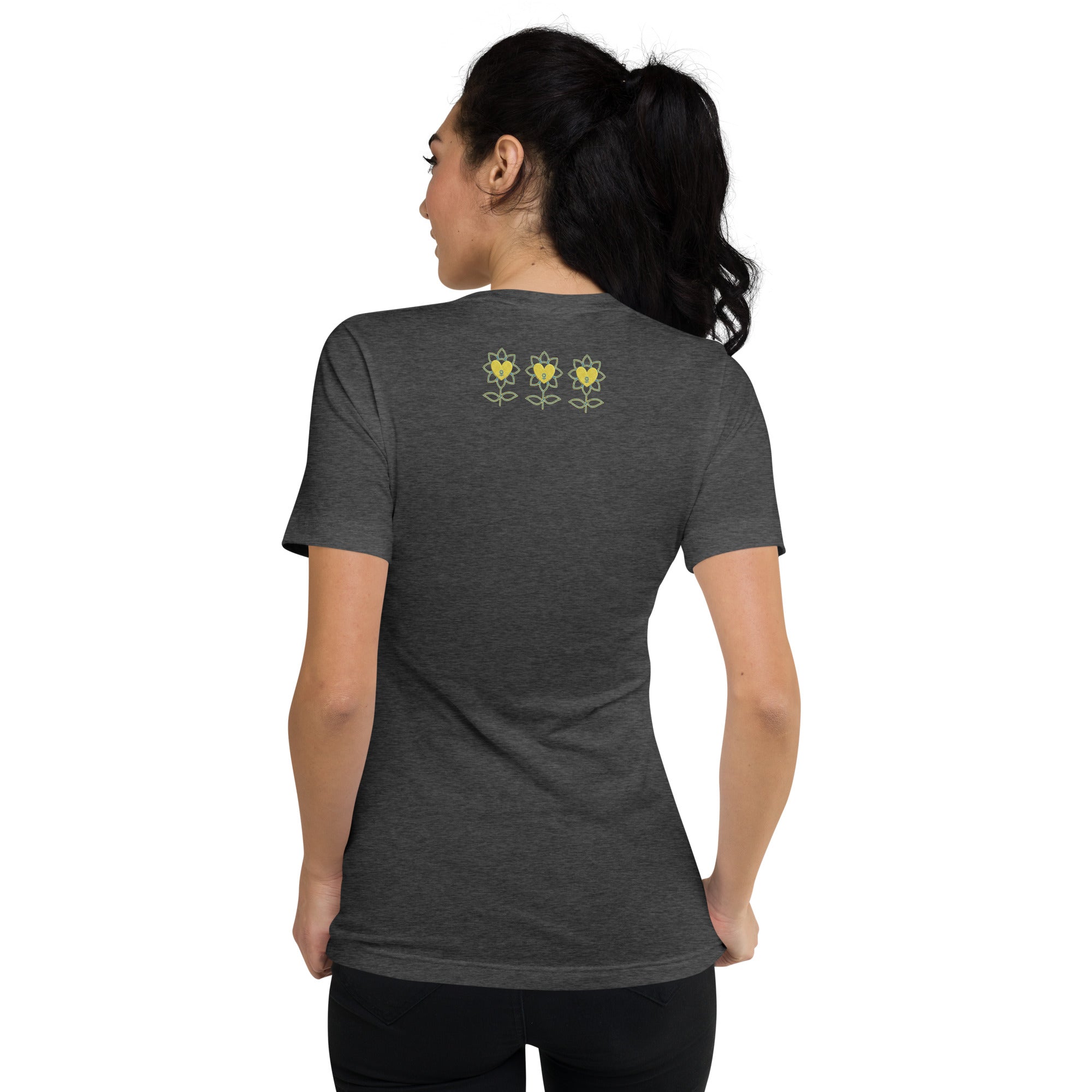 FlowerMood Unisex Short Sleeve V-Neck T-Shirt - Alivwood
