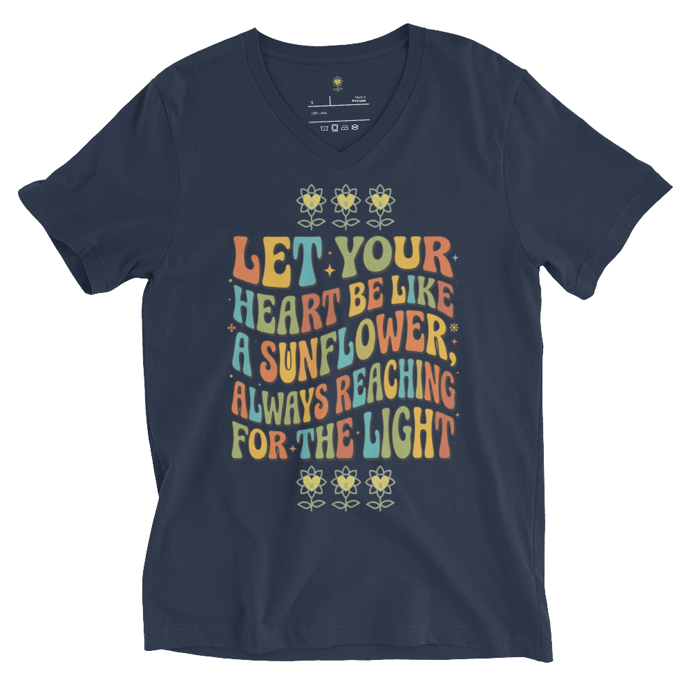 Sunflower Unisex Short Sleeve V-Neck T-Shirt - Alivwood