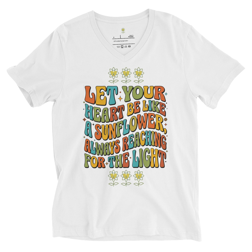 Sunflower Unisex Short Sleeve V-Neck T-Shirt - Alivwood
