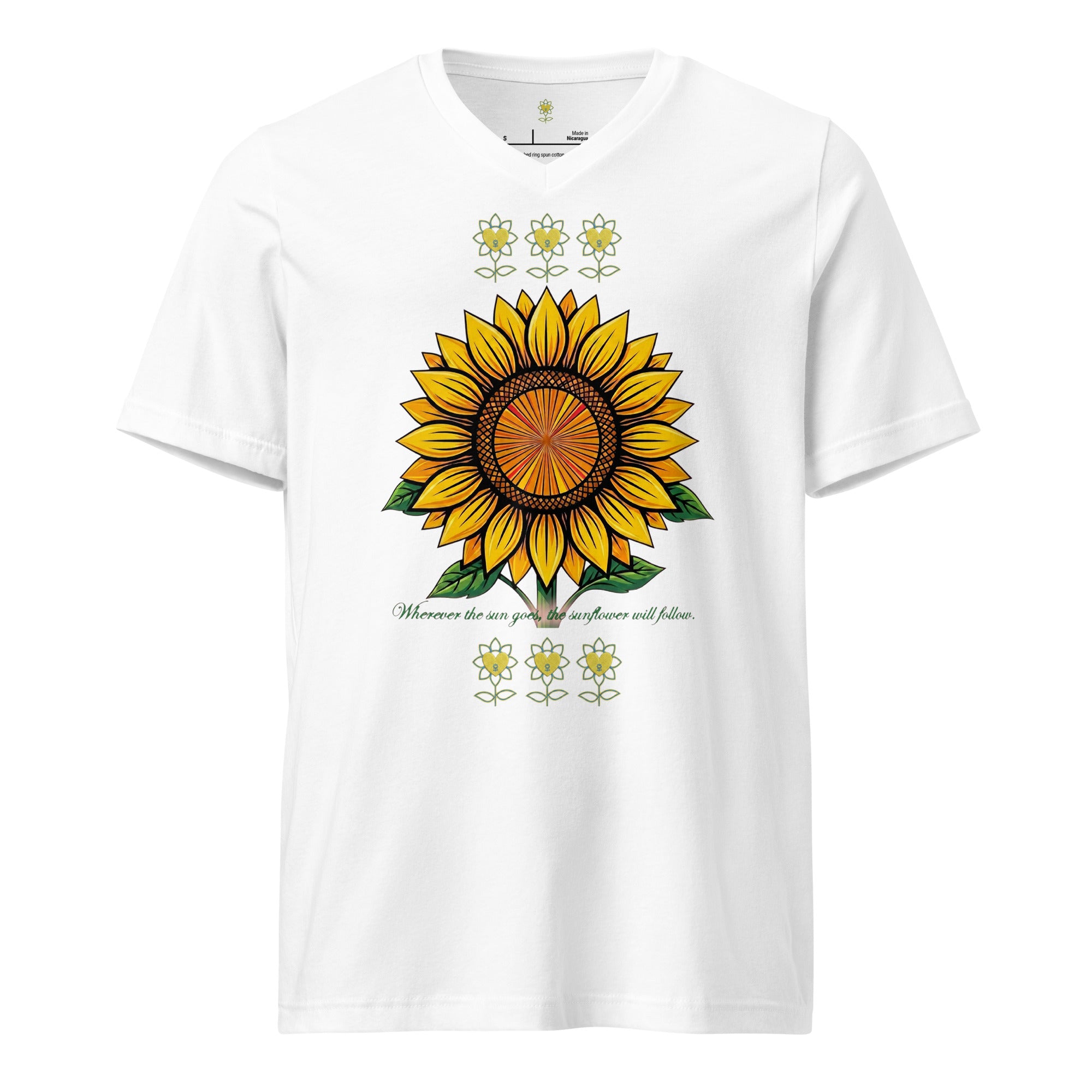 Sunflower Unisex Short Sleeve V-Neck T-Shirt - Alivwood