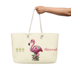 BrightBelieveBloom Apricot White Oversized weekender bag - Alivwood