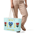 BrightBelieveBloom Light Cyan Oversized weekender bag - Alivwood