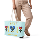 BrightBelieveBloom Light Cyan Oversized weekender bag - Alivwood