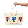 BrightBelieveBloom Apricot White Oversized weekender bag - Alivwood