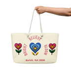 BrightBelieveBloom Apricot White Oversized weekender bag - Alivwood