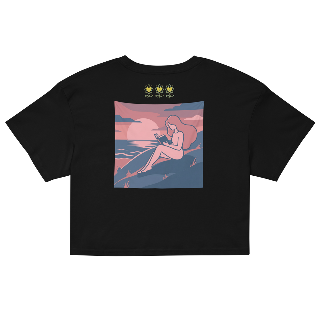 Rose Palette Woman reading Women’s crop top - Alivwood