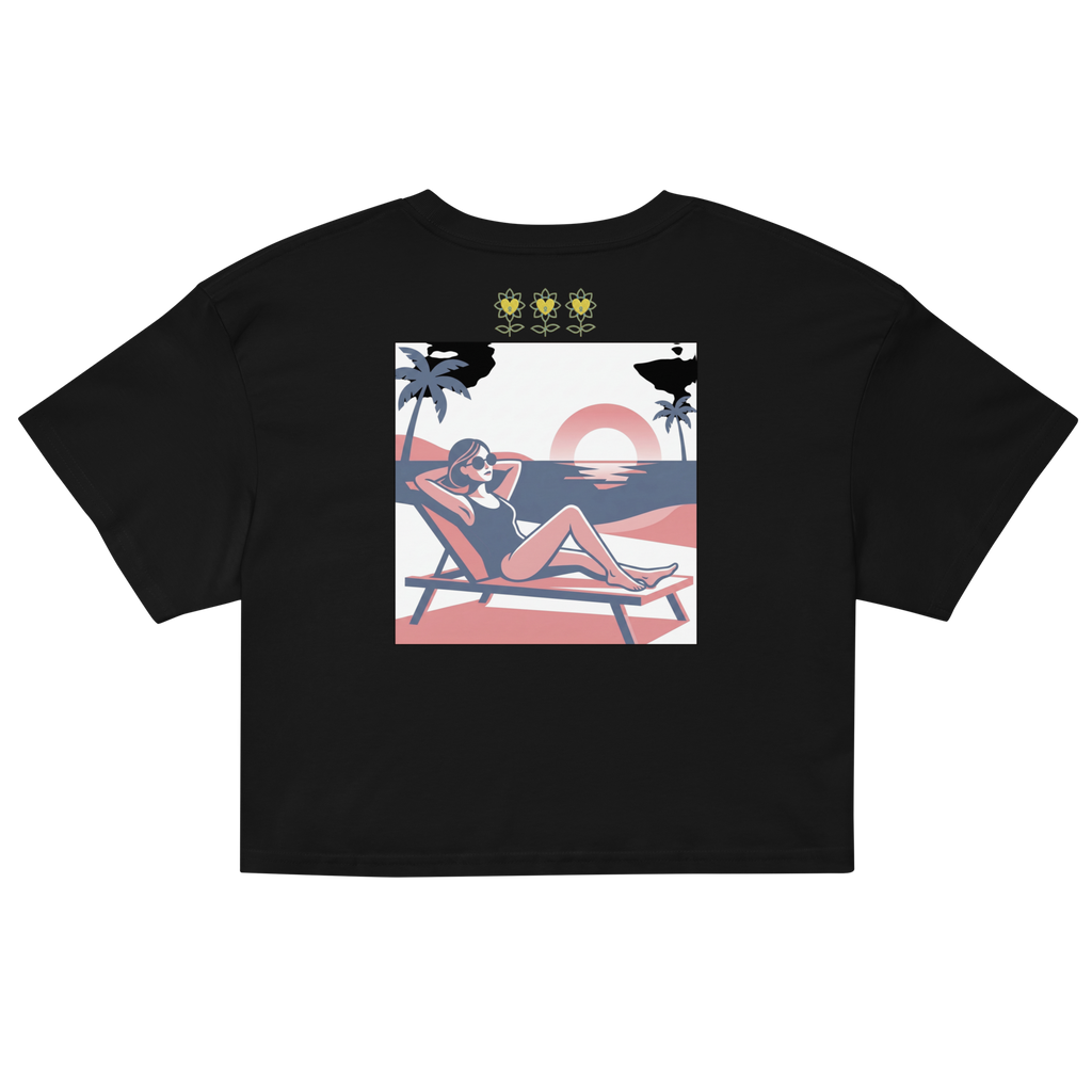 Rose Palette Woman on beach Women’s crop top - Alivwood