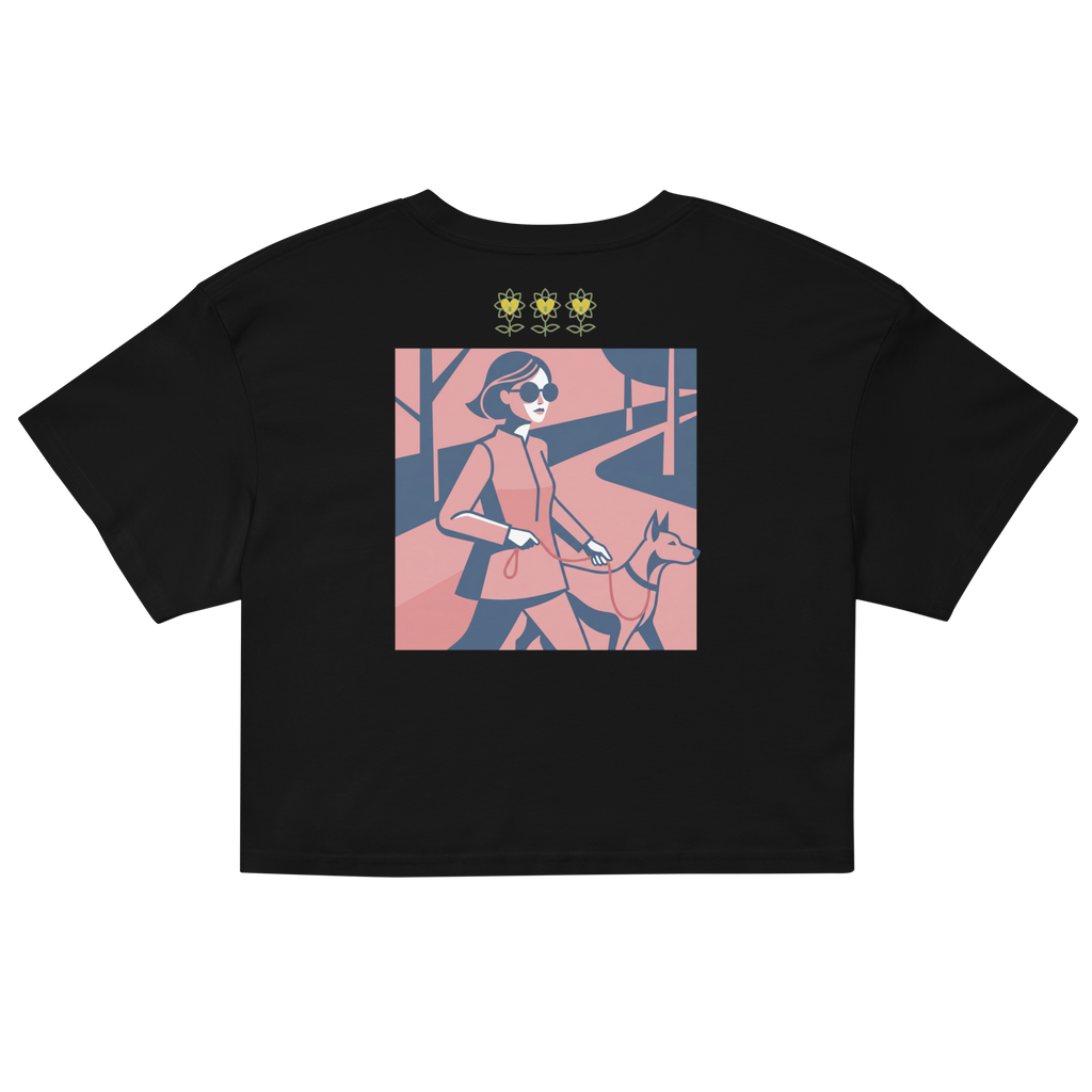 Rose Palette Woman with dog Women’s crop top - Alivwood
