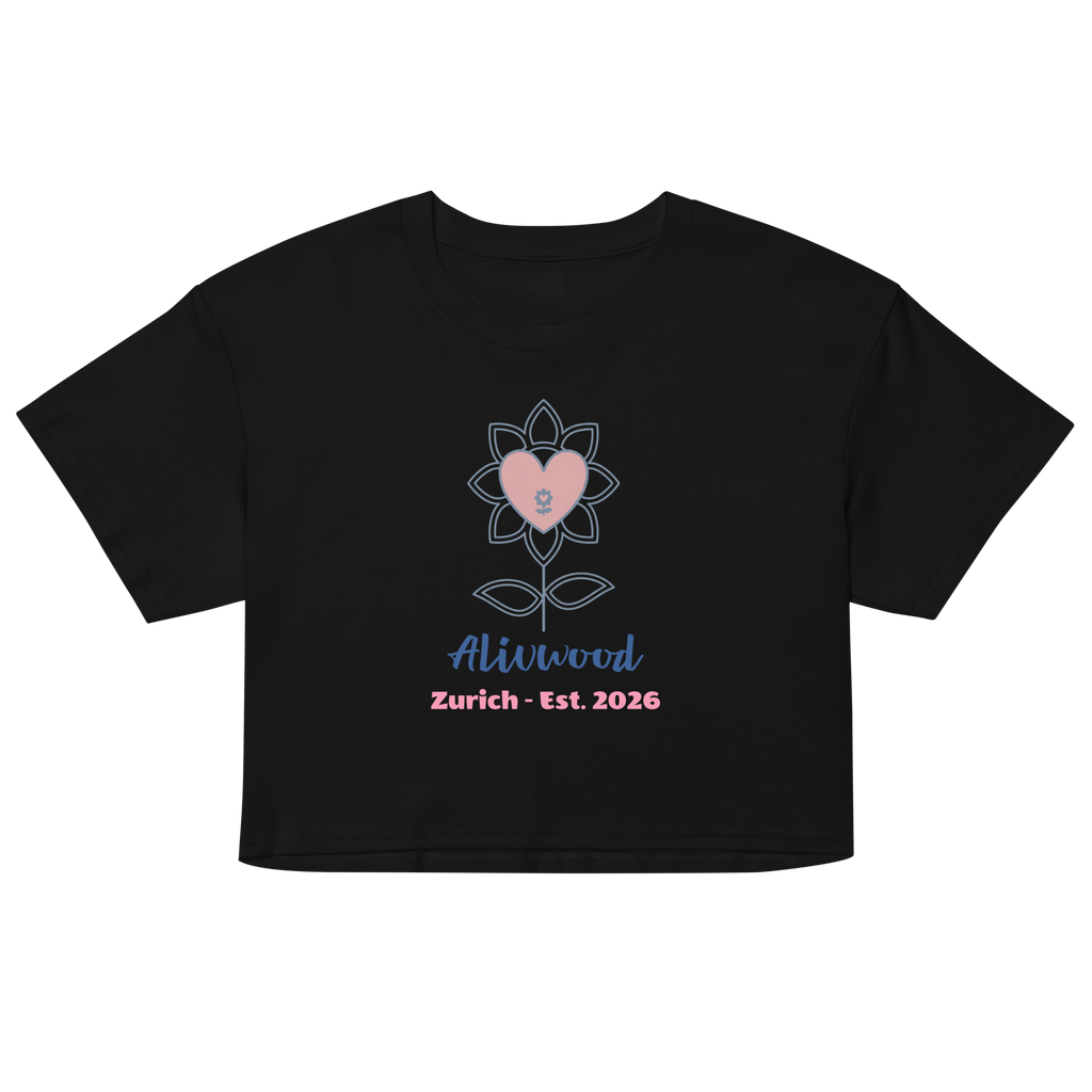Rose Palette Woman with dog Women’s crop top - Alivwood