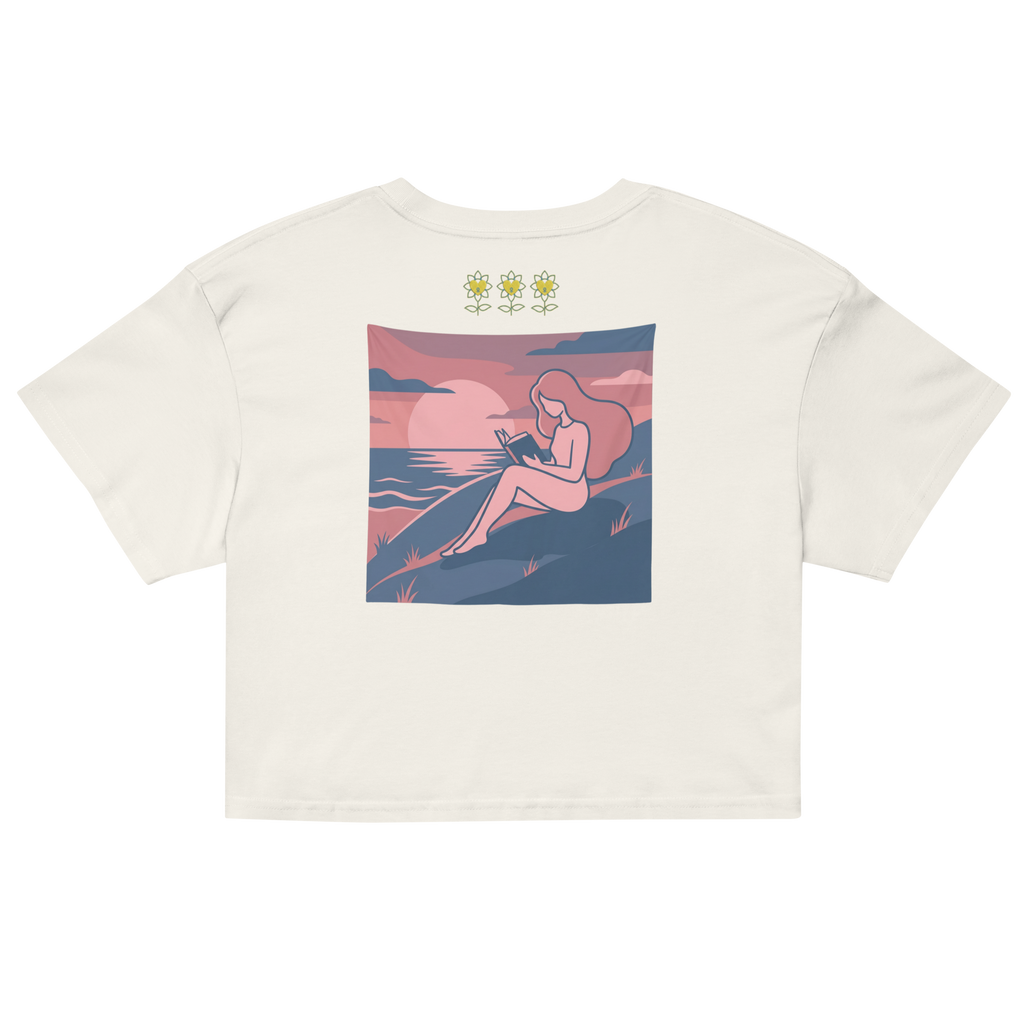 Rose Palette Woman reading Women’s crop top - Alivwood
