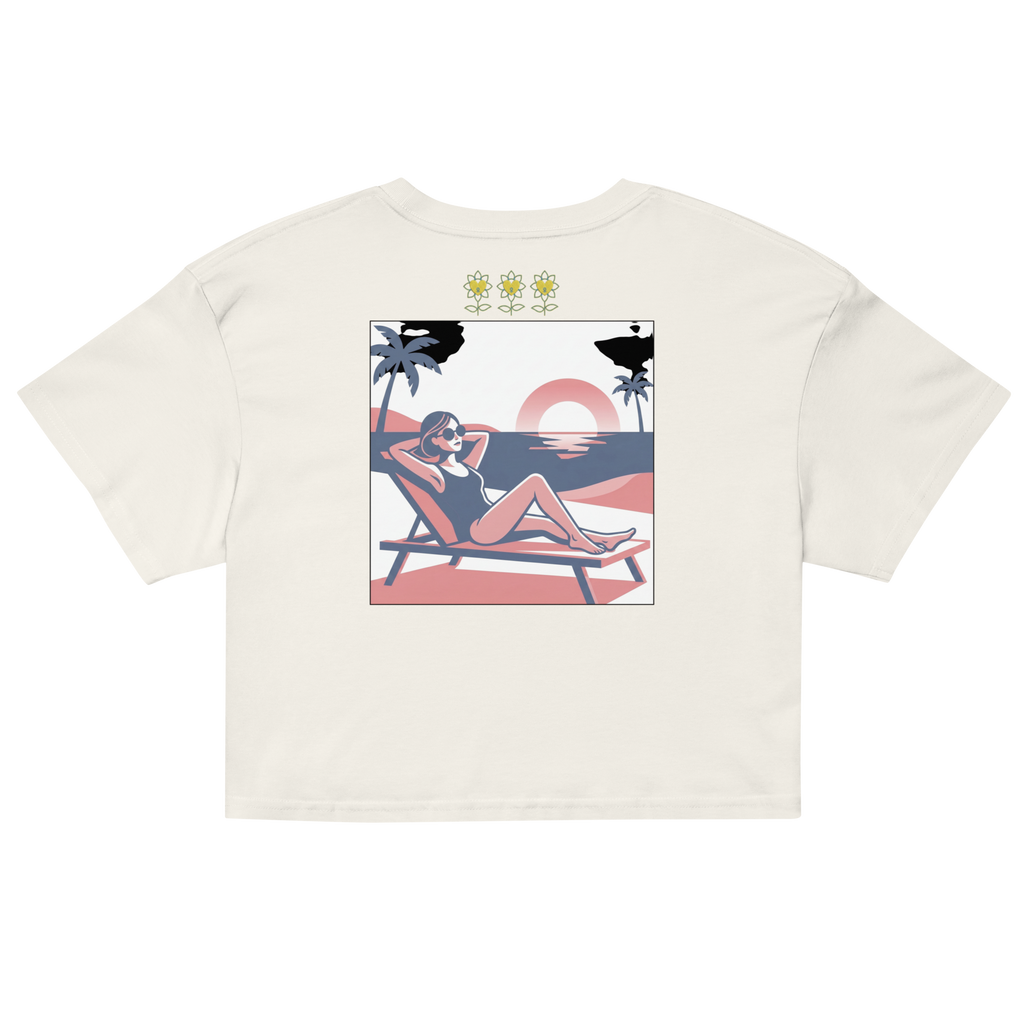 Rose Palette Woman on beach Women’s crop top - Alivwood