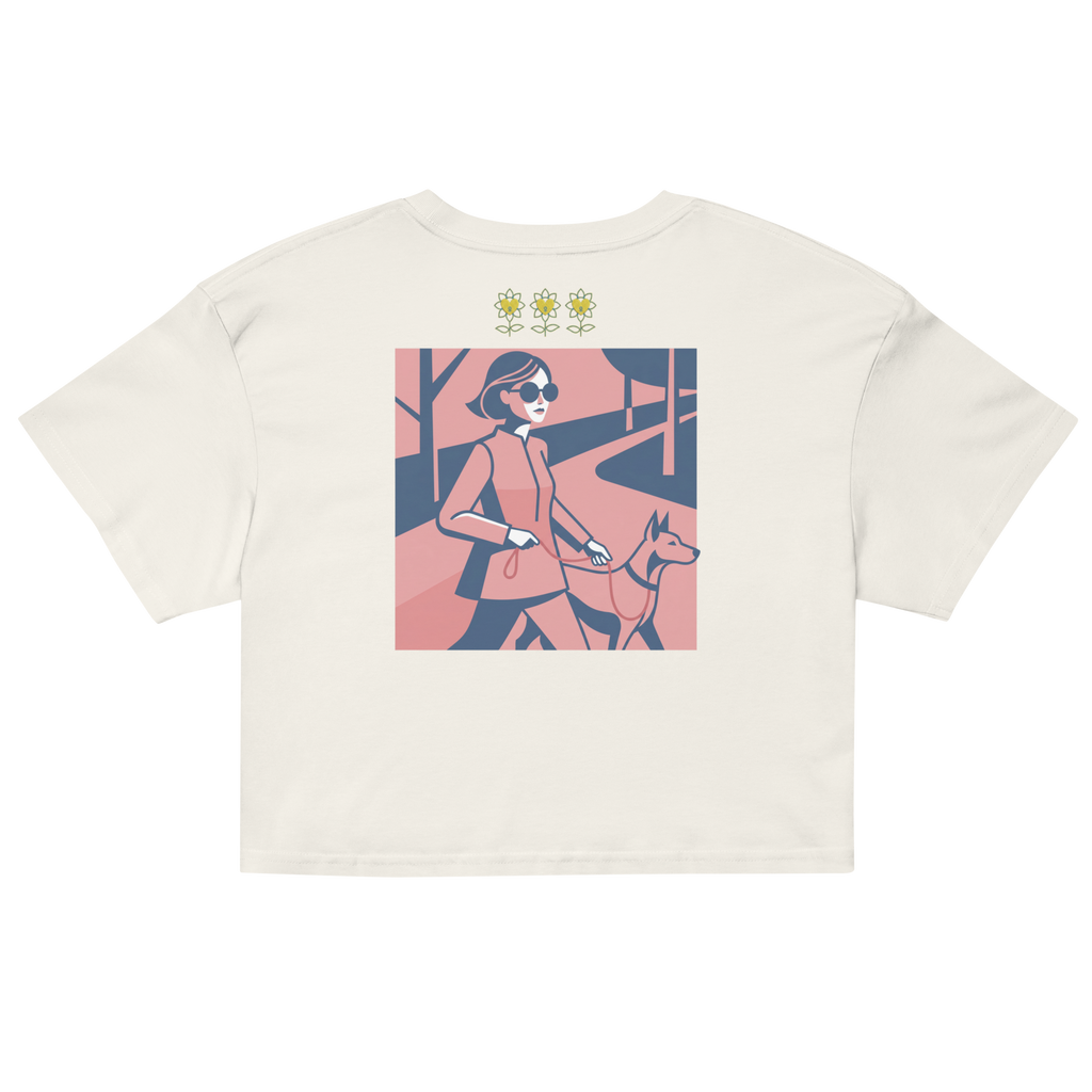 Rose Palette Woman with dog Women’s crop top - Alivwood