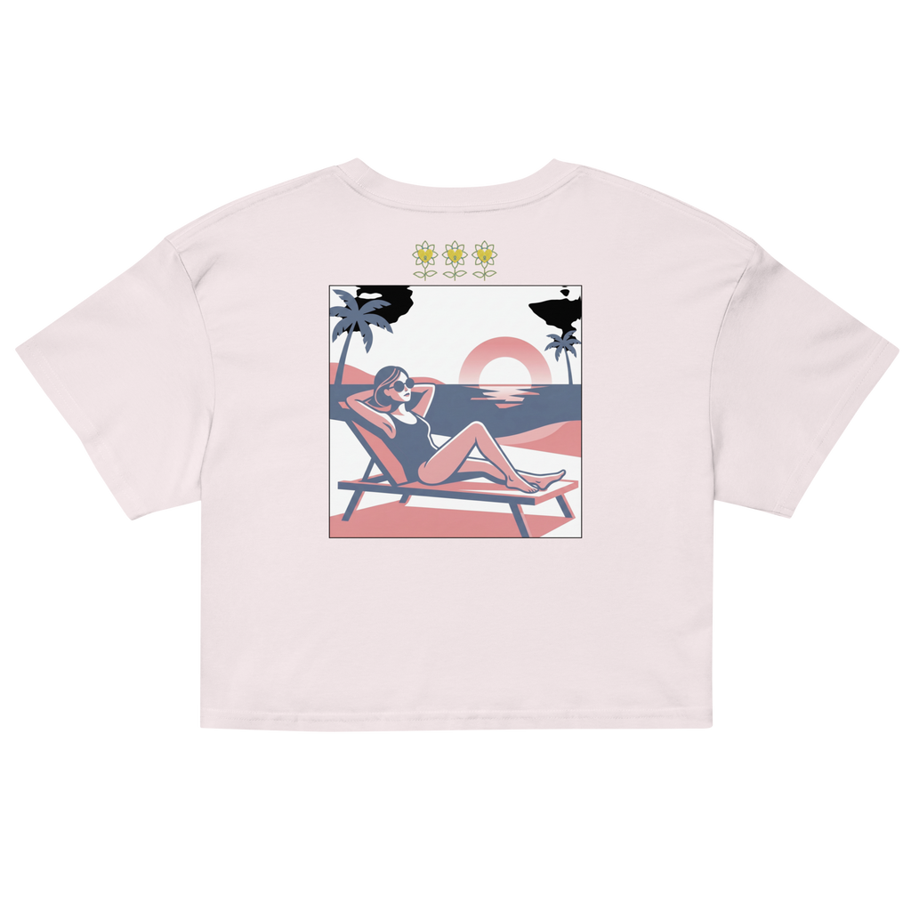 Rose Palette Woman on beach Women’s crop top - Alivwood
