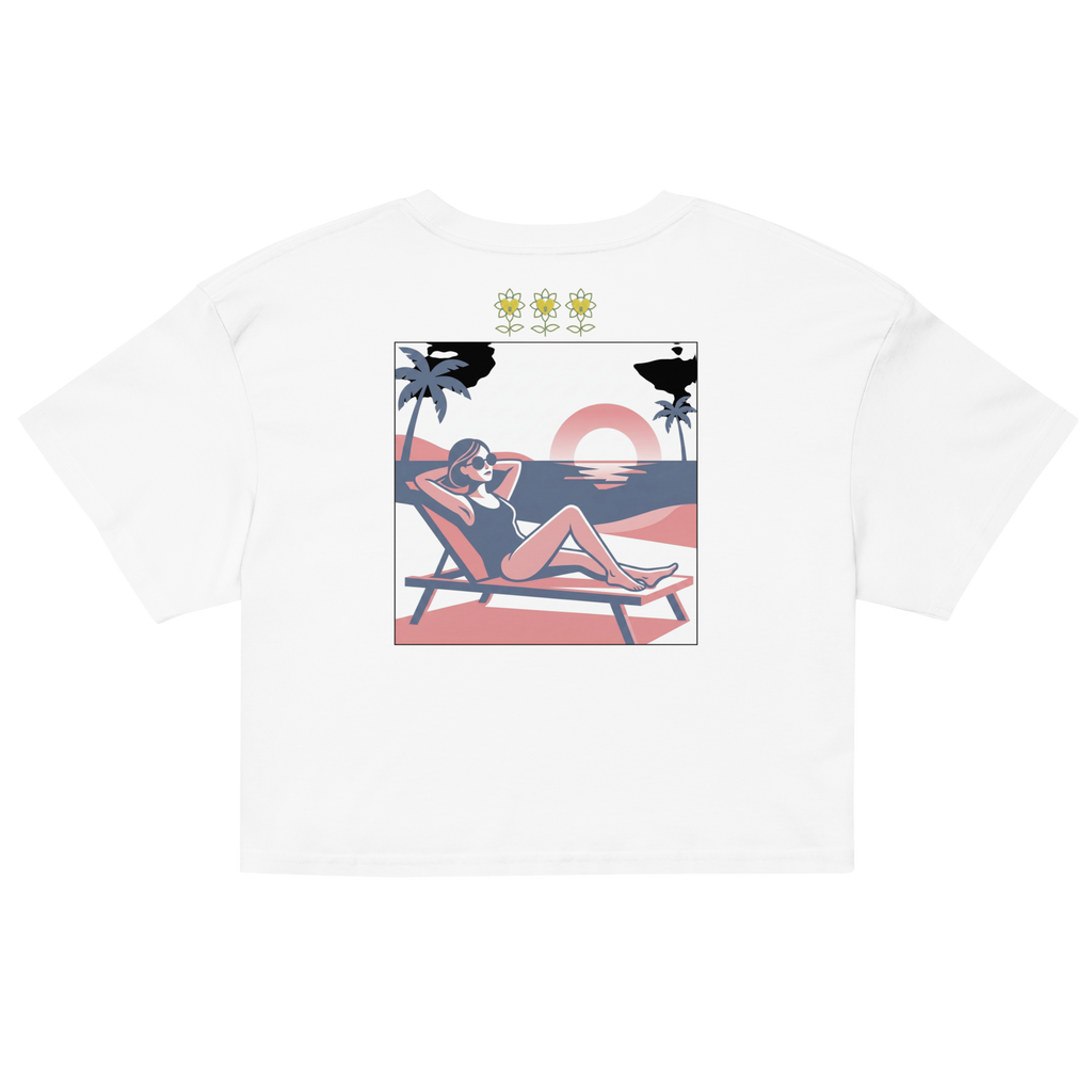 Rose Palette Woman on beach Women’s crop top - Alivwood