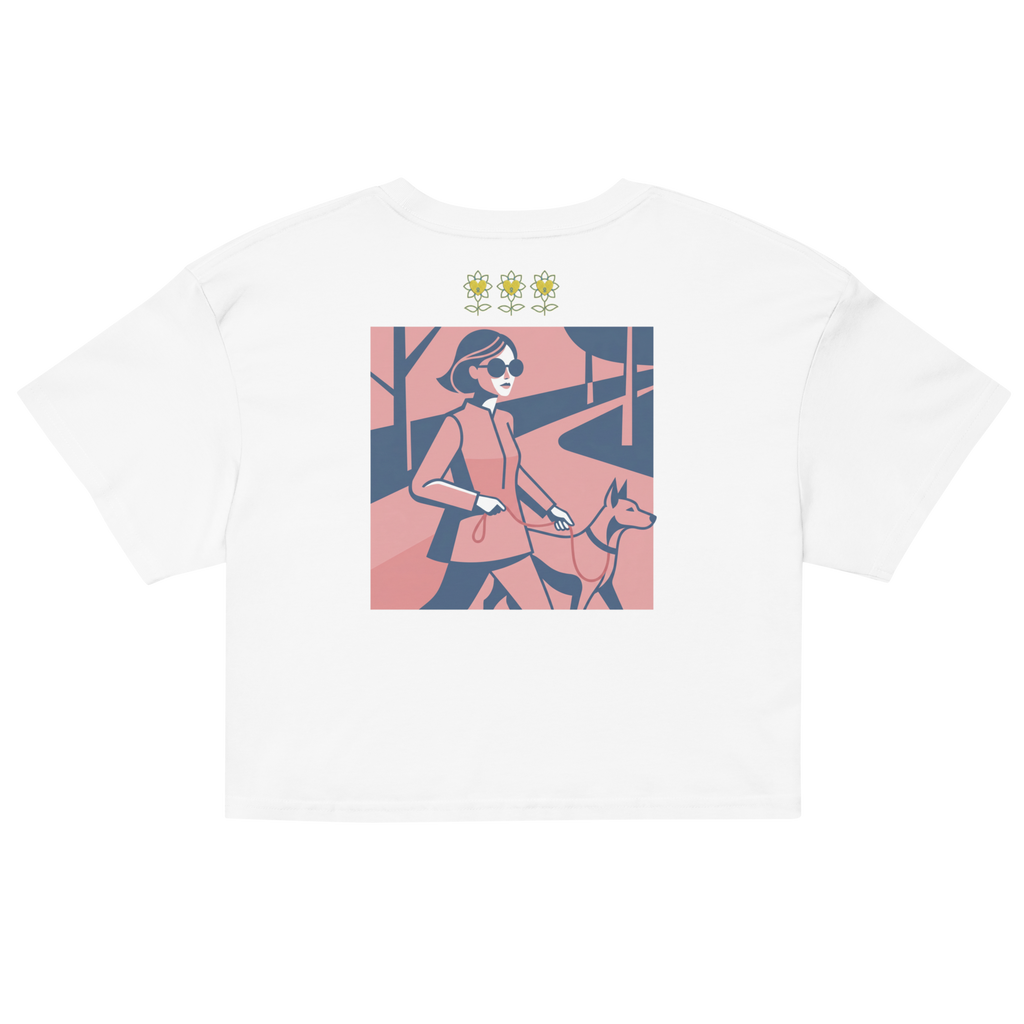 Rose Palette Woman with dog Women’s crop top - Alivwood
