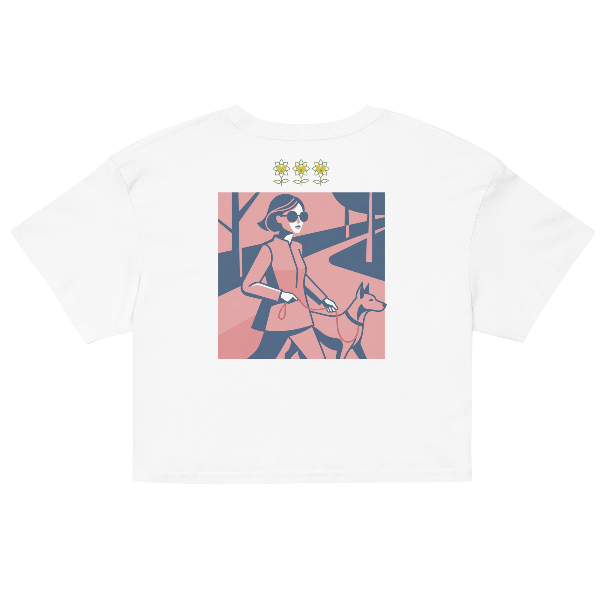 Rose Palette Woman with dog Women’s crop top - Alivwood