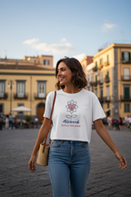Rose Palette Woman with dog Women’s crop top - Alivwood