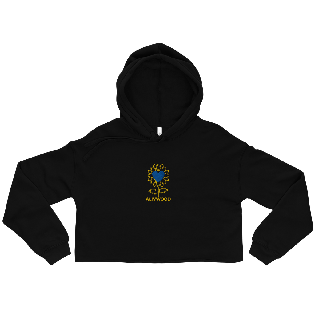 Alivwood Embroidery Crop Hoodie - Alivwood