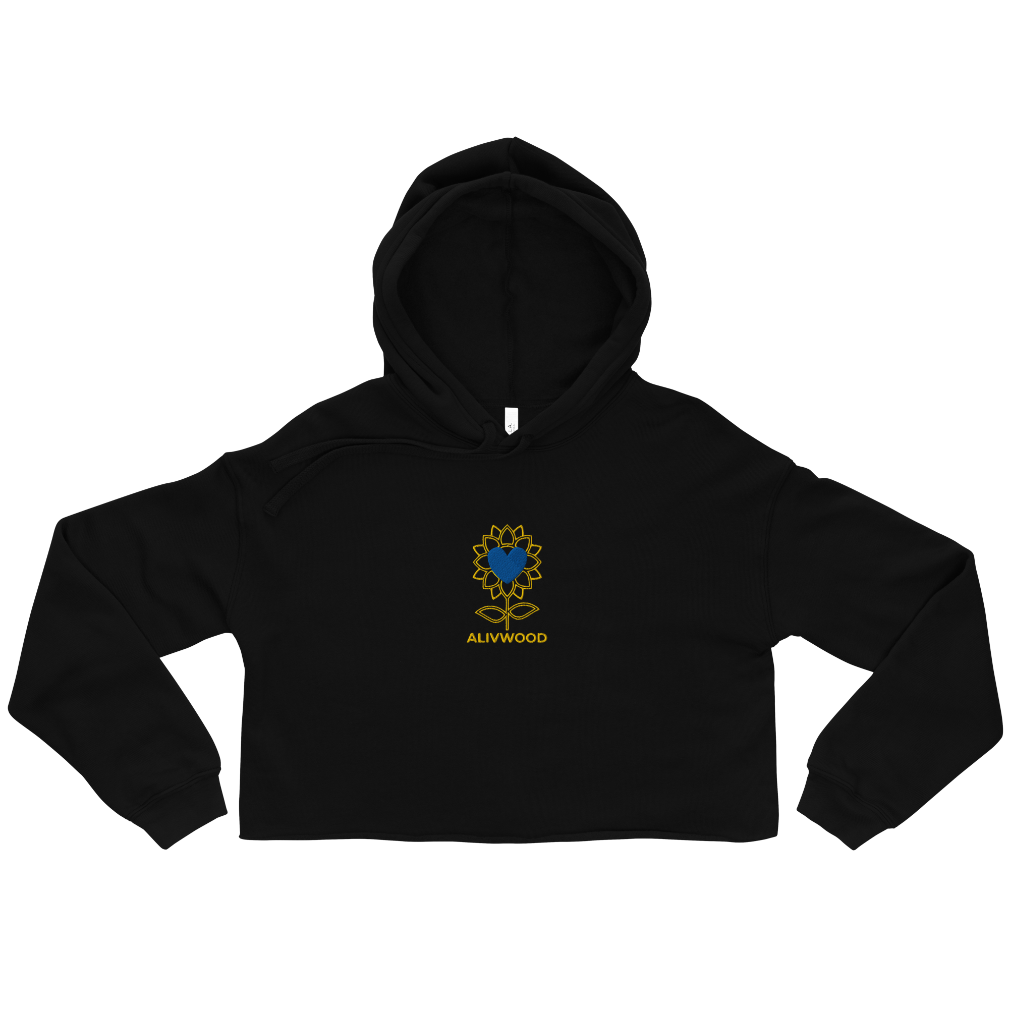 Alivwood Embroidery Crop Hoodie - Alivwood