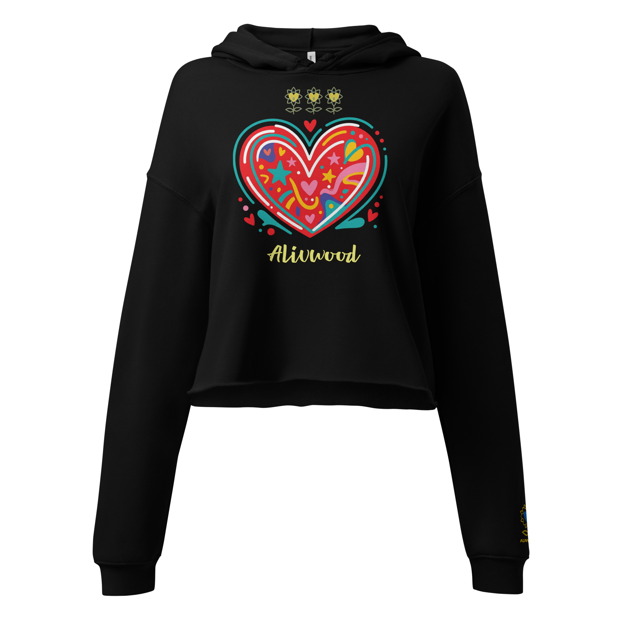 Alivwood Big Heart Crop Hoodie - Alivwood