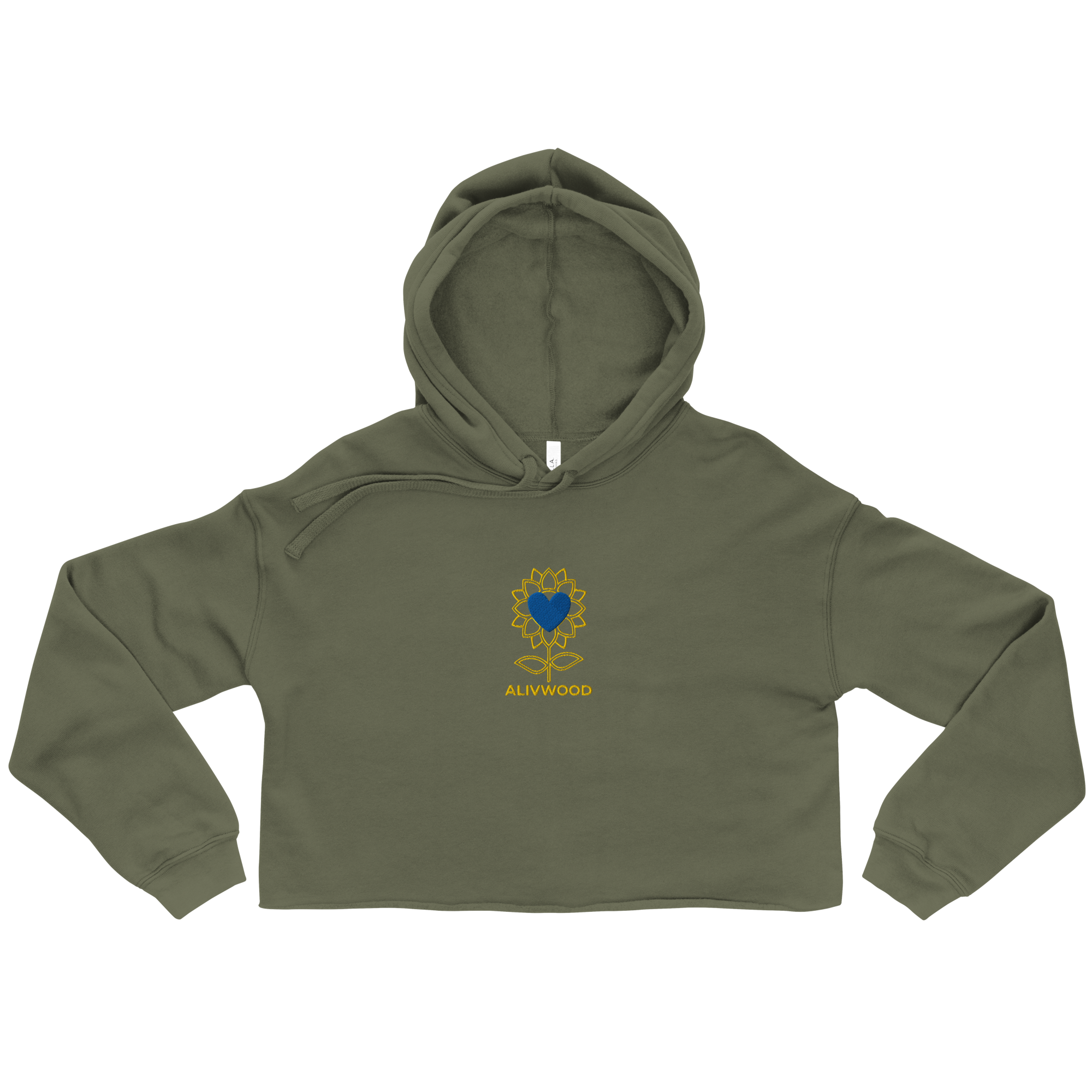 Alivwood Embroidery Crop Hoodie - Alivwood
