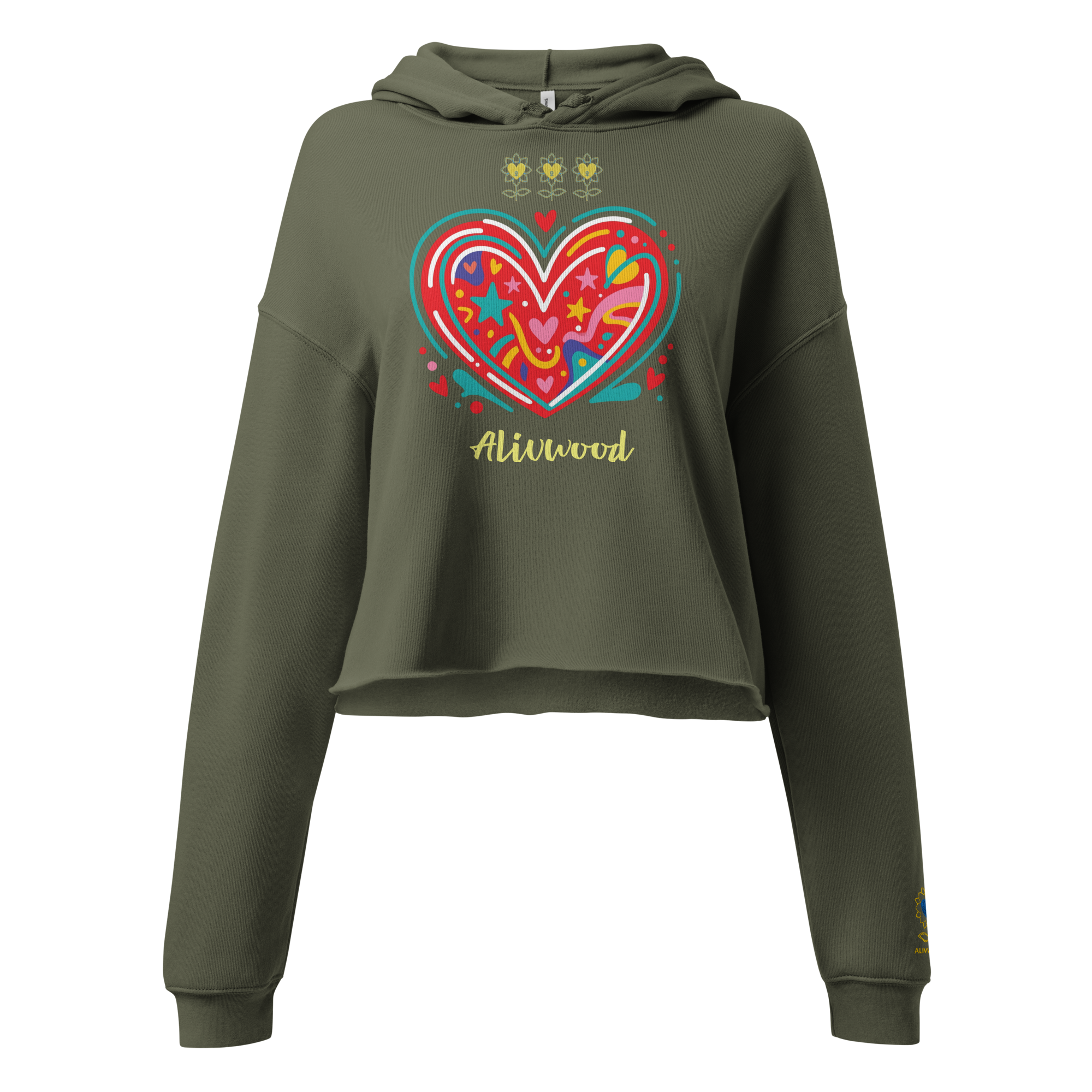 Alivwood Big Heart Crop Hoodie - Alivwood