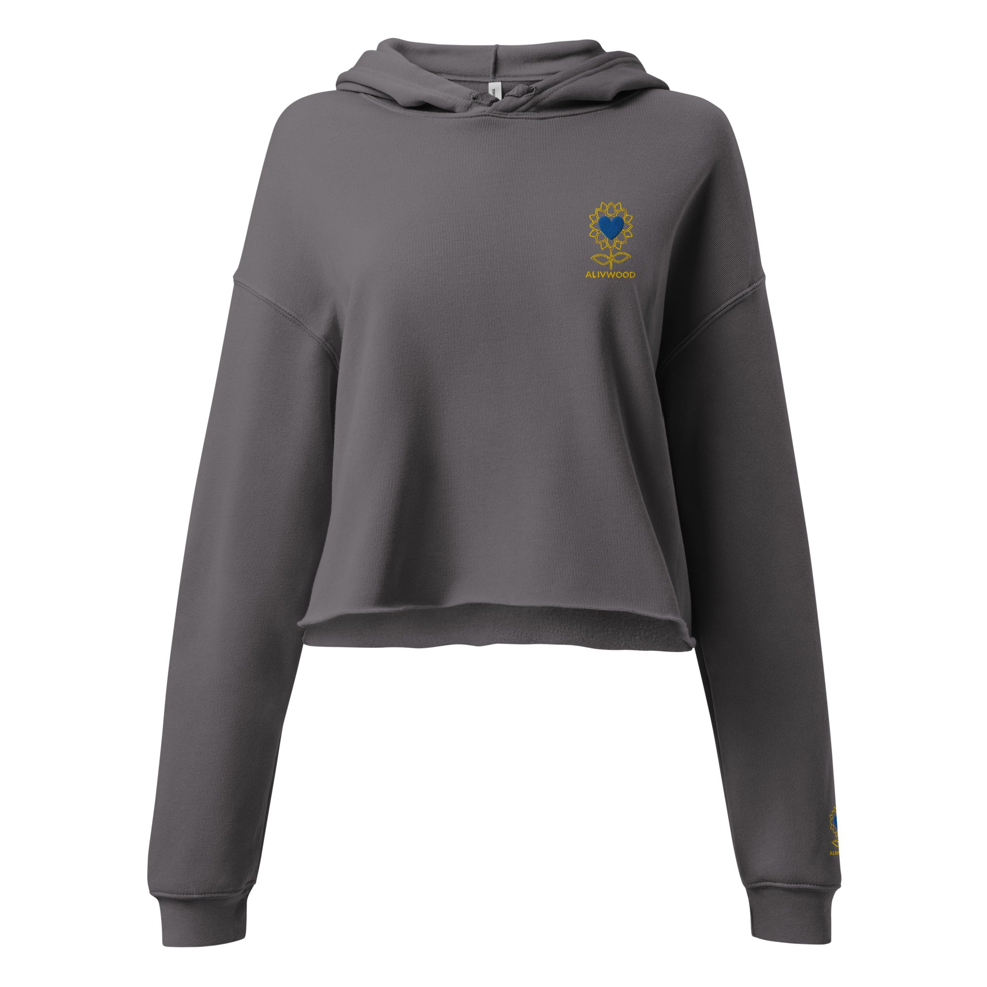 Alivwood Embroidery Crop Hoodie - Alivwood