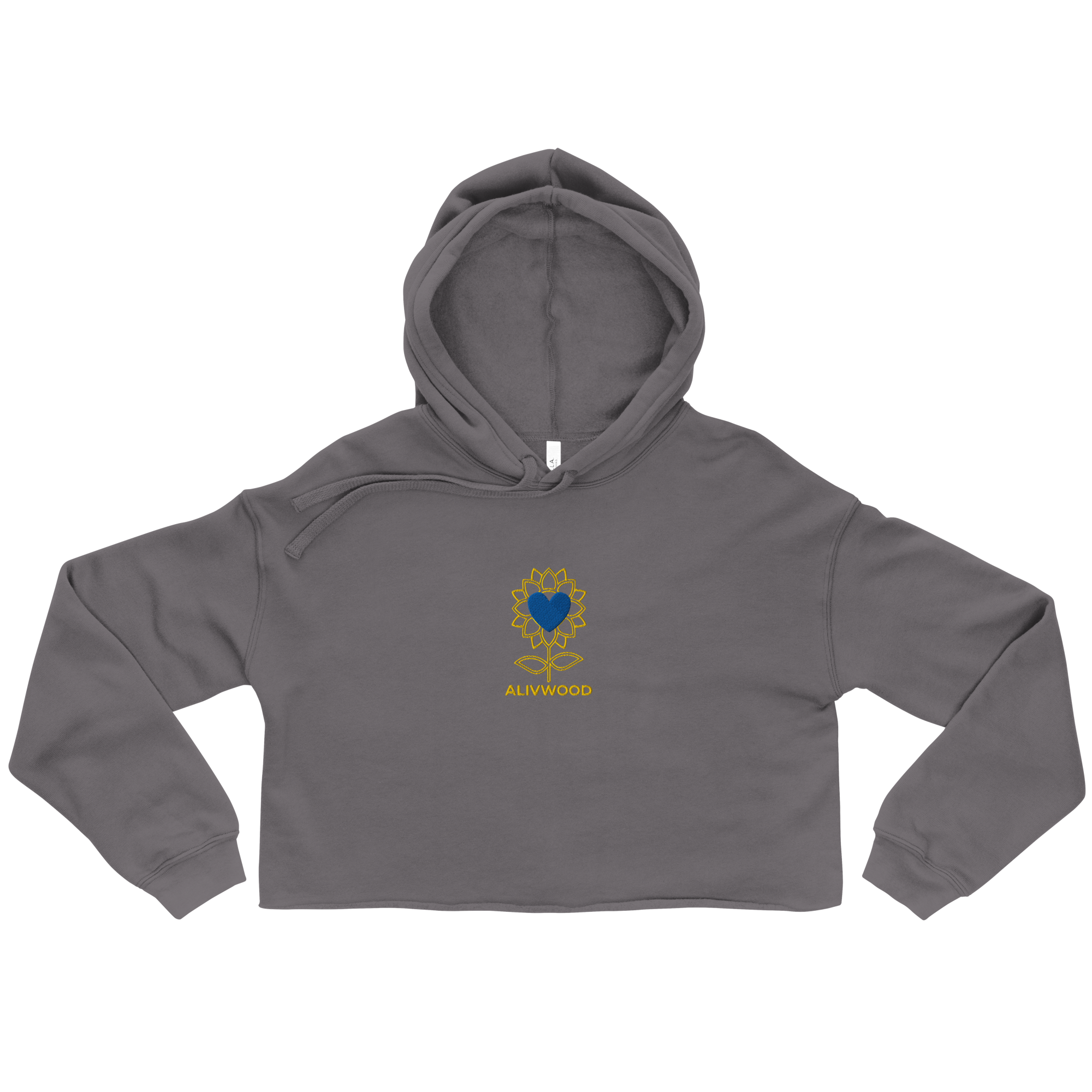 Alivwood Embroidery Crop Hoodie - Alivwood