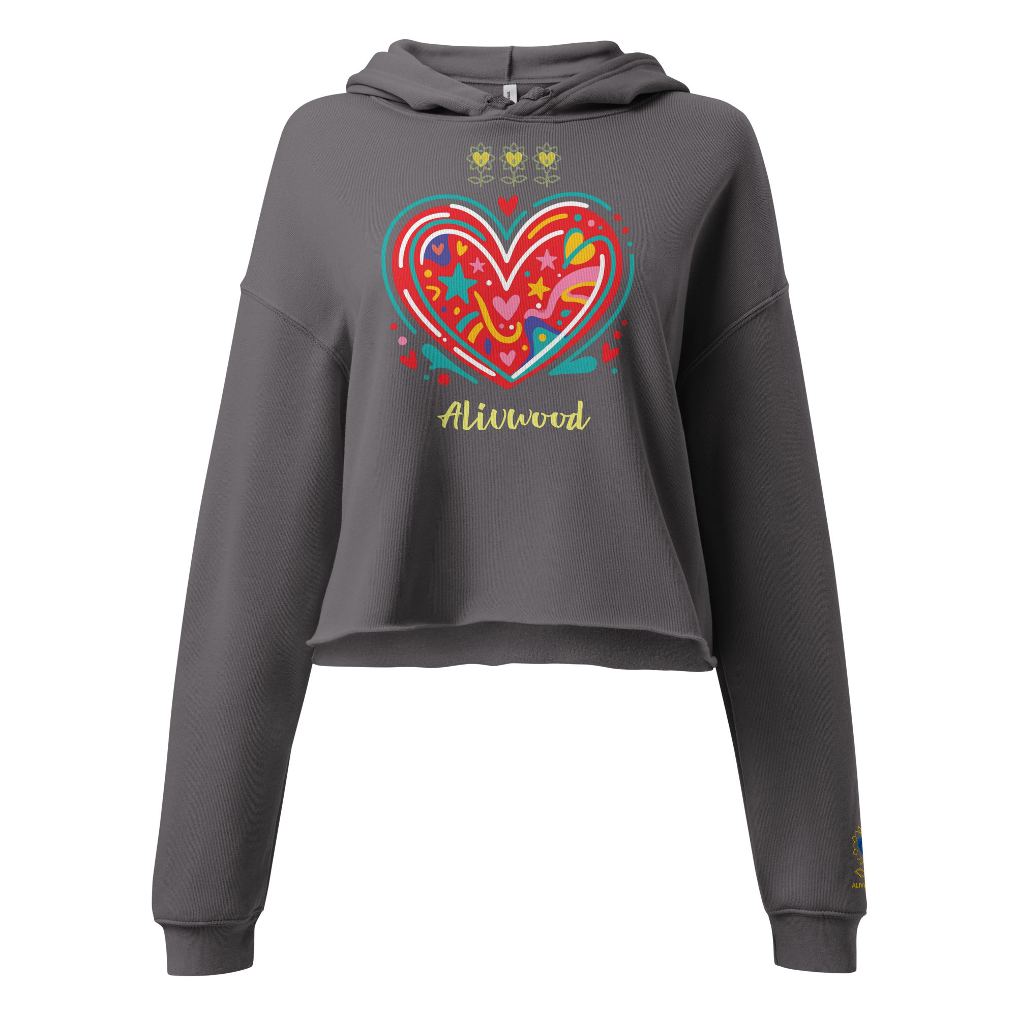 Alivwood Big Heart Crop Hoodie - Alivwood