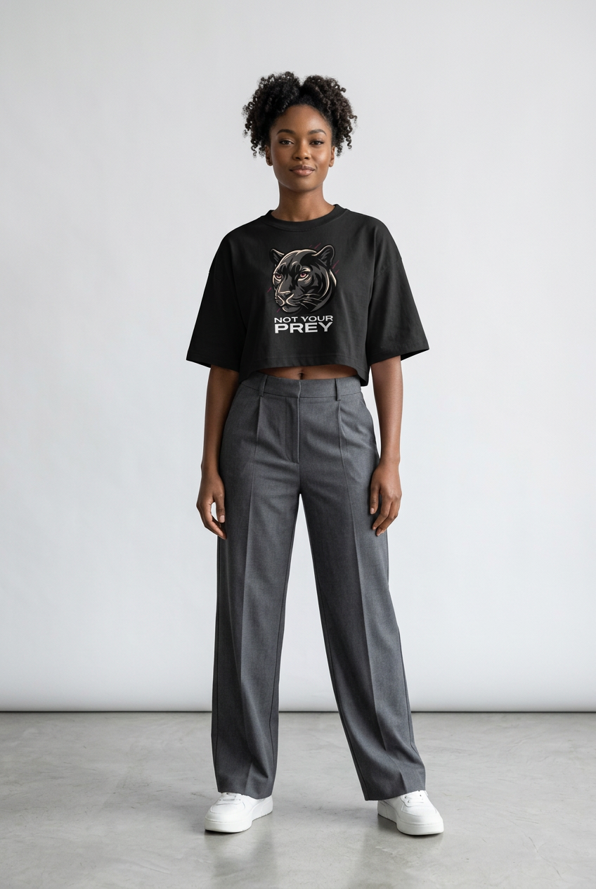 Not your prey Women’s garment dye cropped tee