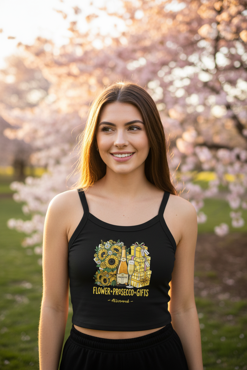 Flower+Prosecco+Gifts Women’s micro-rib tank top