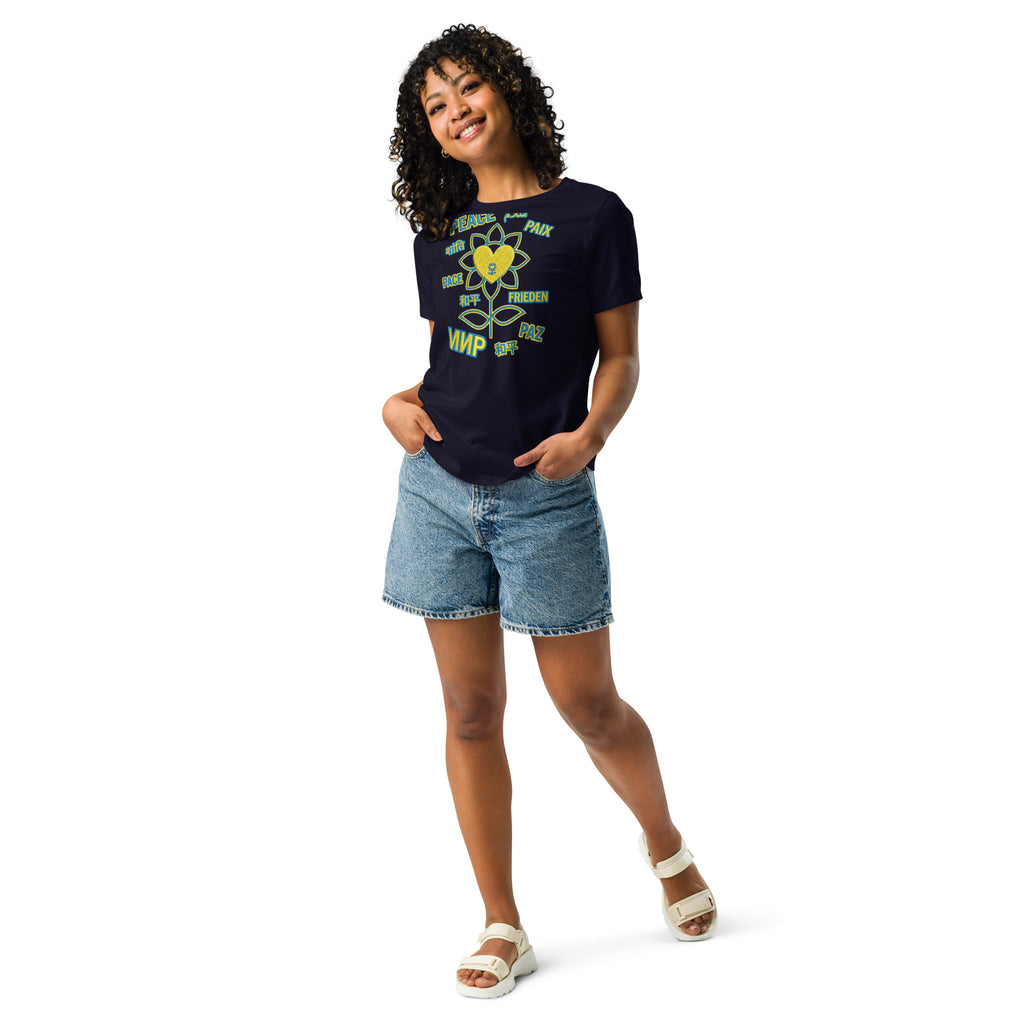 FlowerPeace Women's Relaxed T-Shirt UA - Alivwood