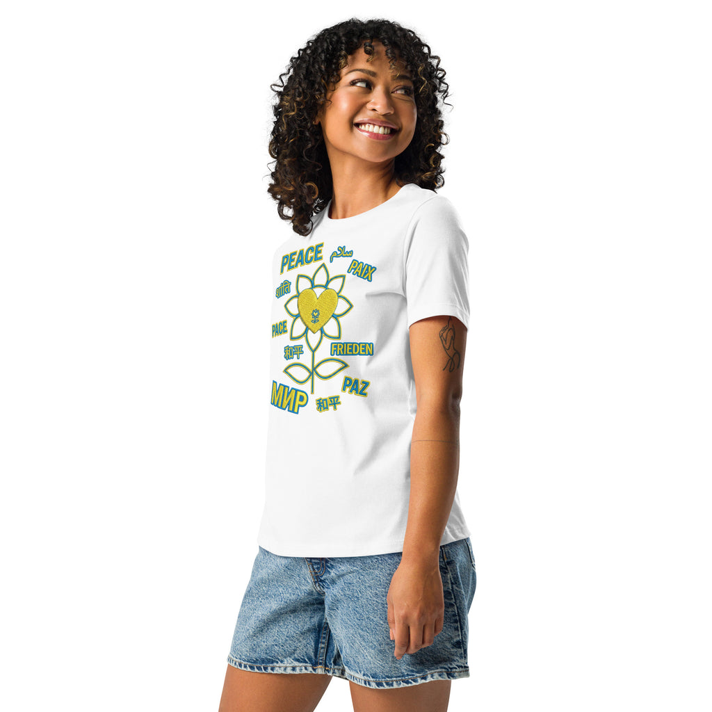 FlowerPeace Women's Relaxed T-Shirt UA - Alivwood