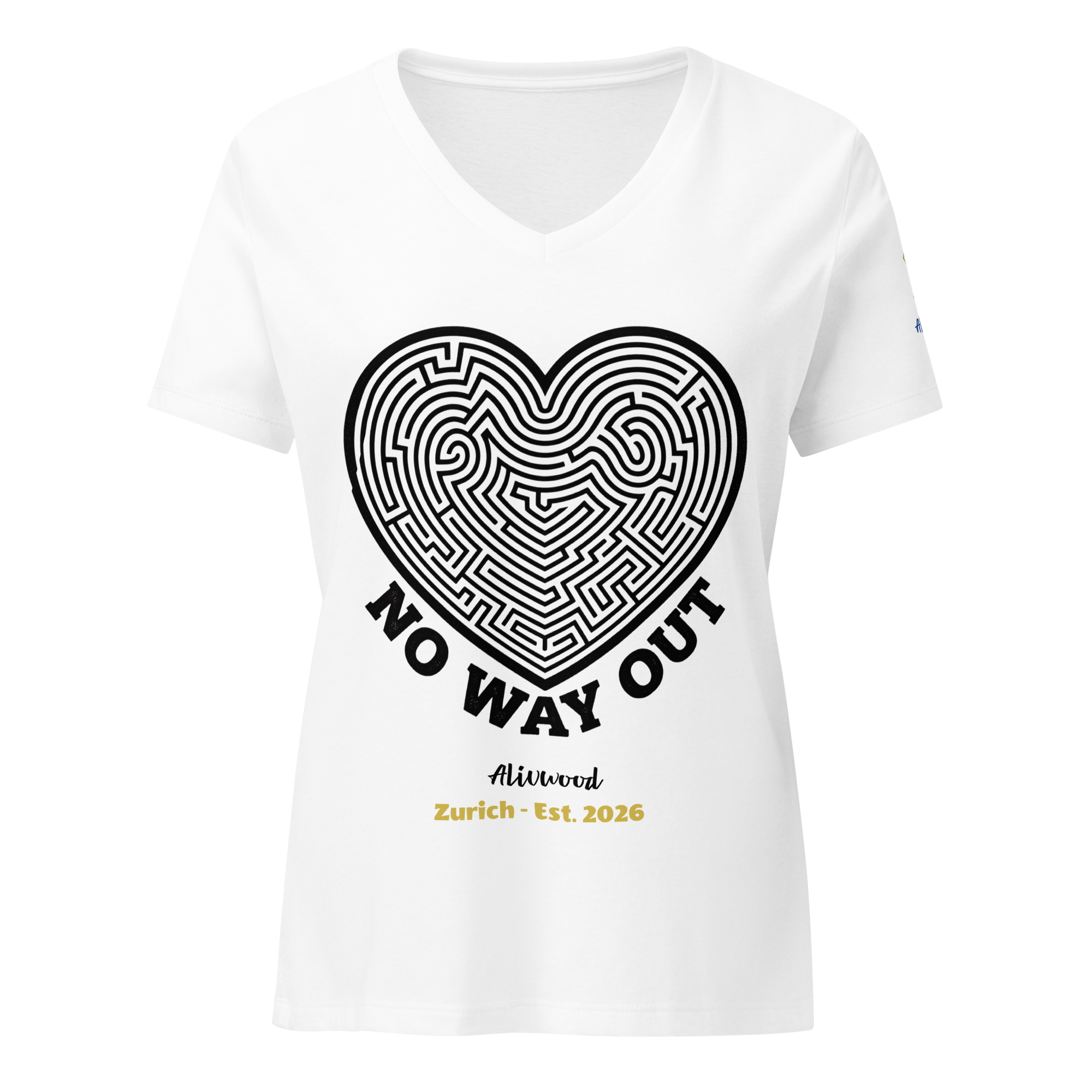 No Way Out Women’s relaxed v-neck t-shirt - Alivwood